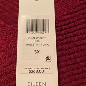 Eileen Fisher burgundy 3x v neck sweater